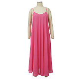 Beachwear Loose Backless Chiffon Slip Dress YF-10136