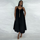 Beachwear Loose Backless Chiffon Slip Dress YF-10136