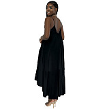 Beachwear Loose Backless Chiffon Slip Dress YF-10136