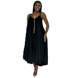 Beachwear Loose Backless Chiffon Slip Dress YF-10136