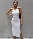 Summer Women Slim Solid Color Sleeveless High Waist Sheath Side Slit Skinny Thin Streetwear Long Dress OYW-21700