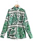 Vintage Print Long Sleeve Button-up Shirts Tops OYW-20655