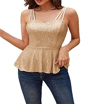 Sequined Spaghetti Strap Camisole Tank Tops OYW-20645