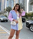 Color Block Long Sleeve Turn Down Collar Shirt OYW-20531