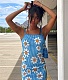 Women Flowers Plaid Summer Sleeveless Bandage Spaghetti Straps Backless Party Sexy Skinny Mini Dress OYW-20505