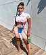 3D Human Body Printed Short Sleeve Dresses AL-287