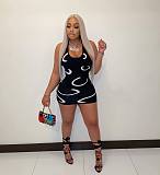 Printed Sleeveless U Neck Bodycon Dresses FE-241