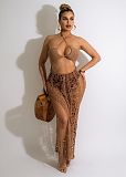 Halter Backless Crochet Cover Ups Beach Dresses OSM-4363