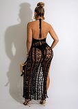 Halter Backless Crochet Cover Ups Beach Dresses OSM-4363