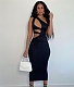 Skew Collar Cut Out Bodycon Party Dresses YF-10146