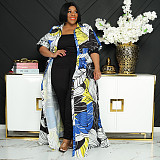 Short Sleeve Plus Size Casual Boho Maxi Dress OSS-22258