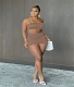 Sexy Summer Women Solid Color Pleated Spaghetti Strap Crop Tops Slim Shorts Skinny Two Pieces Sets YB-6079