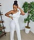 Elegant One Shoulder High Waist Straight Jumpsuit WY-6888