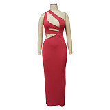 Skew Collar Cut Out Bodycon Party Dresses YF-10146