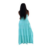 Solid Casual Vacation Loose High Waist Cake Dress AIL-211