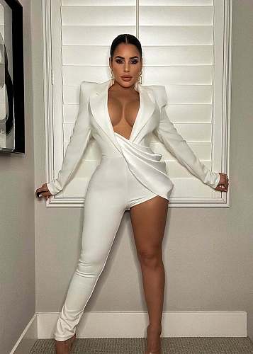 Long Sleeve Asymmetrical Stretchy Jumpsuits AIL-212