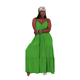 Solid Casual Vacation Loose High Waist Cake Dress AIL-211
