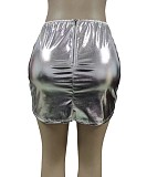 Streetwear Zipper Glossy Cotton-filled Skirts OSM-3340
