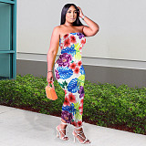Floral Print Strapless Bodycon Plus Size Dresses JLY-19362