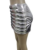 Streetwear Zipper Glossy Cotton-filled Skirts OSM-3340