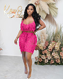 Knitted Crochet Halter Tassel Bra Cover Up Shorts Set NIYA-8117