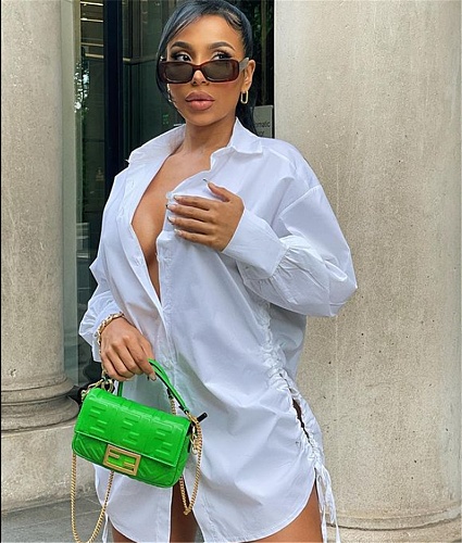 Loose Long Sleeve Drawstring Shirt Dresses HEJ-21Y933