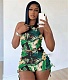 Tank Crop Top Ruched Biker Shorts Matching Suits HEJ-22S8154