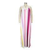 V-Neck Sleeveless Loose Casual Dresses JLY-19383
