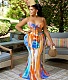 Tie Dye Spaghetti Strap Crop Top And Maxi Skirts Set ANDI-1377