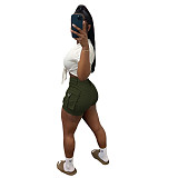 Lace Up Crop Tops Cargo Shorts Two Piece Set CN-0201