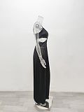 Elegant Backless Cut Out Pleated Party Dresses HX-1192