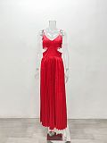 Elegant Backless Cut Out Pleated Party Dresses HX-1192