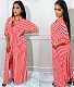 Striped Loose Casual Button Up Half Sleeve Shirt Dress ANDI-1370