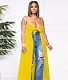 5XL Bow Spaghetti Sleeveless Long Split T Shirt Tops YF-10176