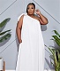 One Shoulder Strap Sleeveless Loose Plus Size Dress WA-77465