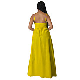 5XL Bow Spaghetti Sleeveless Long Split T Shirt Tops YF-10176