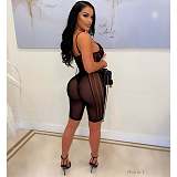 Lace Sheer Mesh See Through Bodycon Romper OSM-4358