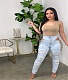 Cut Out Bandage Ripped Hole Denim Pencil Pants LA-3317