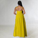 5XL Bow Spaghetti Sleeveless Long Split T Shirt Tops YF-10176