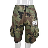 Street Hipster Camo Print Loose Cargo Shorts BANT-6495