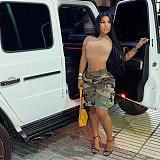 Street Hipster Camo Print Loose Cargo Shorts BANT-6495