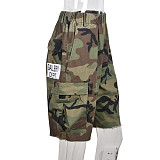 Street Hipster Camo Print Loose Cargo Shorts BANT-6495