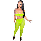 Sexy Bra Crop Top+Patchwork Sheer Mesh Pants Outfits BY-5799