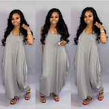 Loose Casual O Neck Sleeveless Maxi Dress SFY-028