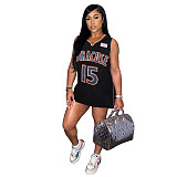 Hip Hop Printed Sleeveless Jersey Vest Dresses SFY-2179