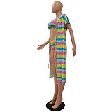 Beach Wear Tie Dye Swimming Suits 3 Pieces Bikini Sets CM-8622