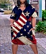 Short Sleeve V Neck Print Loose Casual Dress JLY-19389