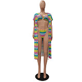 Beach Wear Tie Dye Swimming Suits 3 Pieces Bikini Sets CM-8622