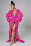 Beach Knitted Swimsuit Cover Up Cardigan Robe OSM-4366