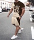 Men's Print Patchwork Casual T Shirt Shorts Suit SHD-9820